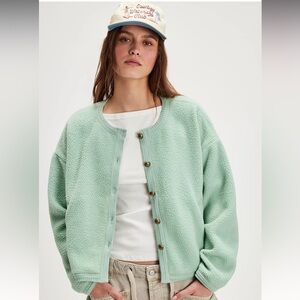 Relaxed Sherpa Jacket in Hot Pink